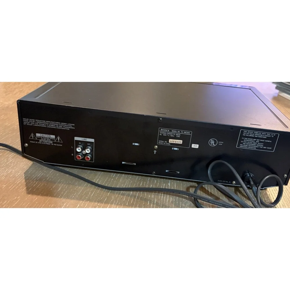 Sony TC-WE305 Stereo Cassette Deck Dual Tape Player Black Parts Repair Only